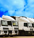 Lorries parked up stock photo Royalty Free Stock Photo
