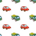 Lorry and car toy pattern seamless Royalty Free Stock Photo