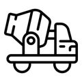 Lorry cement mixer icon outline vector. Site construction