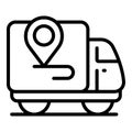 Lorry delivery icon outline vector. Fast truck