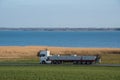 Lorry driving on a Danish countryside road