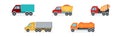 Lorry, Dump Truck, Cement Truck and Van as Cars and Wheeled Motor Vehicle Vector Set