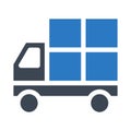 Lorry glyph color flat vector icon Royalty Free Stock Photo