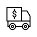 Lorry vector thin line  icon Royalty Free Stock Photo
