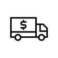 Lorry    vector thin line icon Royalty Free Stock Photo