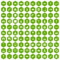 100 lorry icons hexagon green