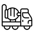 Lorry industrial site icon outline vector. Cement mixer