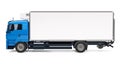 Lorry with isothermal van, side view. 3D rendering Royalty Free Stock Photo