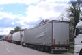 Lorry jam before customs clearance at the border