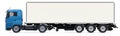 Lorry with long isothermal van, side view. 3D rendering Royalty Free Stock Photo