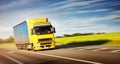 Lorry moving on sunny evening Royalty Free Stock Photo