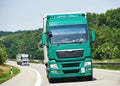 Lorry moving with trailer on lane Royalty Free Stock Photo