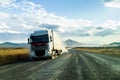 A lorry speeding up the road Royalty Free Stock Photo