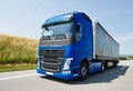 Lorry with trailer driving on highway Royalty Free Stock Photo