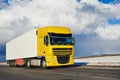 Lorry with trailer driving on highway Royalty Free Stock Photo