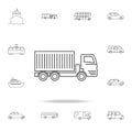 lorry with a trailer icon. Detailed set of transport outline icons. Premium quality graphic design icon. One of the collection ico Royalty Free Stock Photo