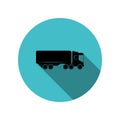 Lorry with a trailer long shadow icon. Simple glyph, flat vector of transport icons for ui and ux, website or mobile application Royalty Free Stock Photo