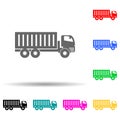 lorry with a trailer multi color style icon. Simple glyph, flat vector of transport icons for ui and ux, website or mobile