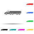 lorry with a trailer multi color style icon. Simple glyph, flat vector of transport icons for ui and ux, website or mobile
