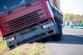 Lorry trailer semi truck accident Royalty Free Stock Photo