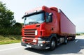 Lorry truck on highway road Royalty Free Stock Photo