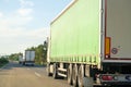 Lorry trucks moving on the highway, July 2021, Prague. Czech Republic