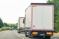 Lorry trucks moving on the highway, July 2021, Prague. Czech Republic