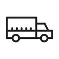 Lorry vector thin line icon Royalty Free Stock Photo
