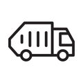 Lorry vector thin line icon Royalty Free Stock Photo