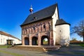 Lorsch, Germany - Entrance gate called `Torhalle` of Carolingian imperial Abbey of Lorsch on sunny day with blue sky