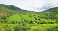 Mountain road and bridge over the Guadiaro river near El Colmenar. Los Alcornocales Natural Park Andalusia Spain Royalty Free Stock Photo