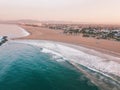 Los Angeles aerial sunrise by the ocean Royalty Free Stock Photo