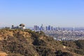 Los Angeles afternoon cityscape with Griffith Observatory