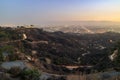 Los Angeles afternoon cityscape with Griffith Observatory