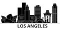 Los Angeles architecture vector city skyline, travel cityscape with landmarks, buildings, isolated sights on background Royalty Free Stock Photo