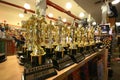 Interior view of a gift shop selling Oscar statuette gold copycat toy