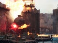 Waterworld action show in the Universal Studios Hollywood Royalty Free Stock Photo