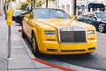 Los Angeles, CA - Apr 19, 2023 - Rolls-Royce Phantom Drophead CoupÃÂ© owned by Bijan Pakzad parked parked on the Rodeo Drive