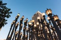 LOS ANGELES, CA - April 25, 2016: 'Urban Light' is a large-scale assemblage sculpture by Chris Burden at the LACMA Royalty Free Stock Photo