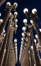 LOS ANGELES, CA - April 25, 2016: 'Urban Light' is a large-scale assemblage sculpture by Chris Burden at the LACMA Royalty Free Stock Photo