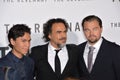 Alejandro G. Inarritu & Forrest Goodluck & Leonardo DiCaprio Royalty Free Stock Photo