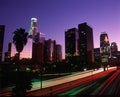 Los Angeles, CA skyline with Freeway