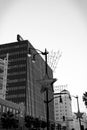 View of Star shaped neon sign on Hollywood Boulevard