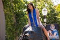 UCLA graduate on Bruin Bear.