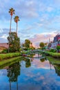 Los Angeles, California - December 29, 2022: Captivating Sunset at Venice Canal