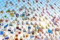 Los Angeles, California - December 19, 2022: Locking Love at Runyon Canyon\'s Fence at Sunset