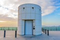 Los Angeles, California - December 14, 2024: Modern Elevator Shaft at Griffith Observatory with Scenic Backdrop Royalty Free Stock Photo