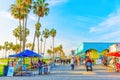 Los Angeles, California - December 29, 2022: Venice Beach Sidewalk Market Area