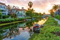 Los Angeles, California - December 29, 2022: Waterfront Magic - Venice Canal at Sunset