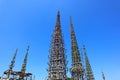 Los Angeles, California: detail of WATTS TOWERS by Simon Rodia, architectural structures